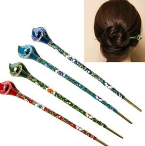 Hair Stick / pin ( Green, Red, Blue)